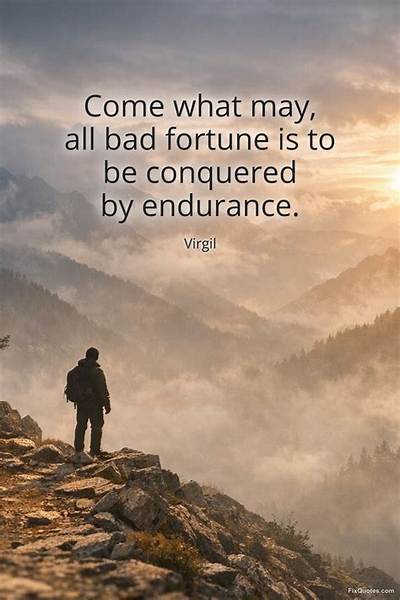 Virgil: 'Come What May, All Bad Fortune Is to Be Conquered by Endurance.'