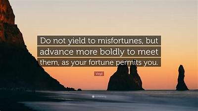 Virgil: 'Do Not Yield to Misfortunes, but Advance More Boldly to Meet Them, as Your Fortune Permits You.'