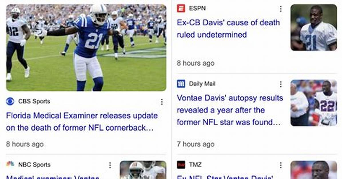 Vontae Davis Cause of Death Revealed: a Comprehensive Insight