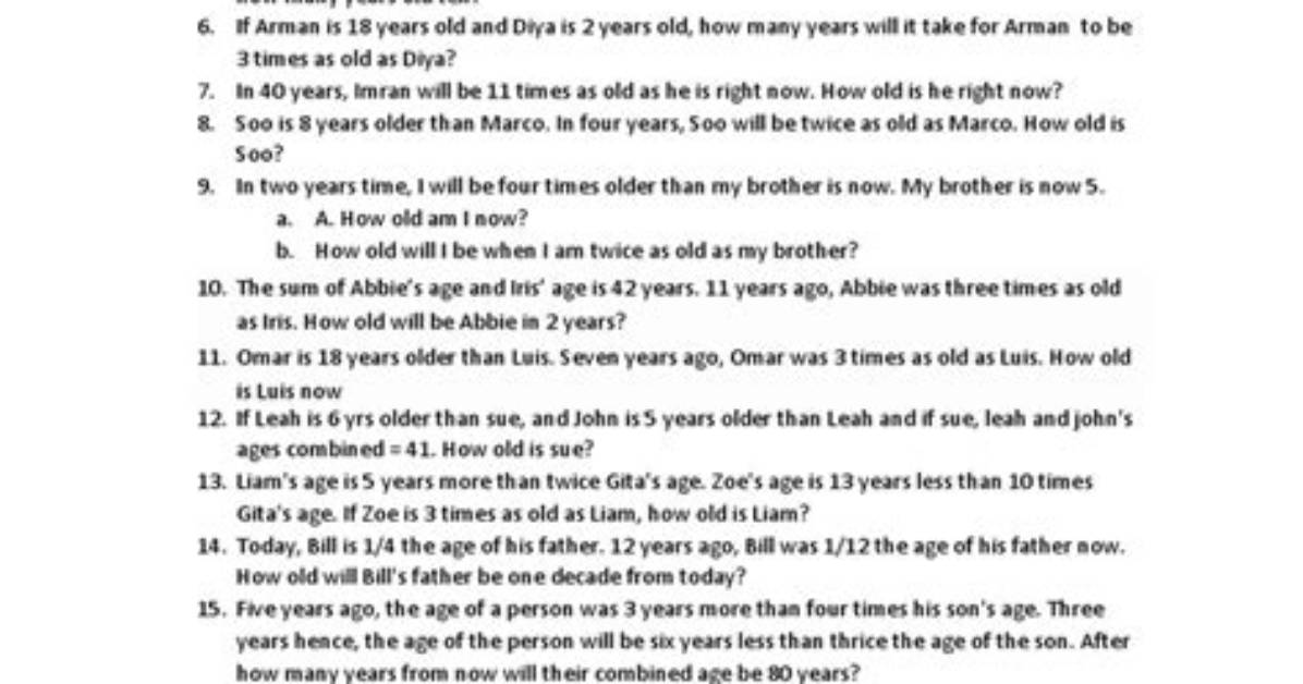 What Are Age Problems?