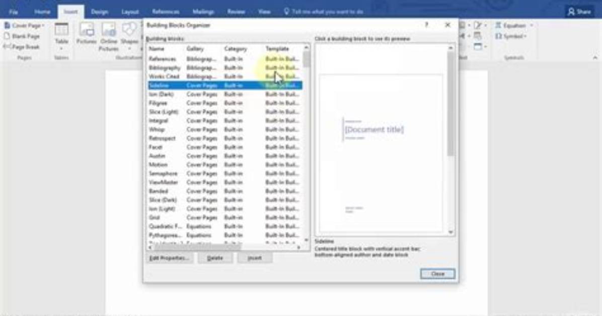 What Are Building Blocks in Word 2016?