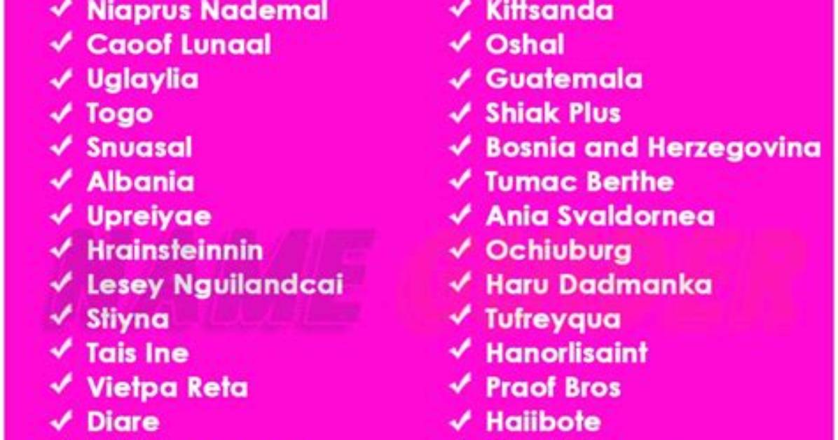What Are Good Names for a Country?