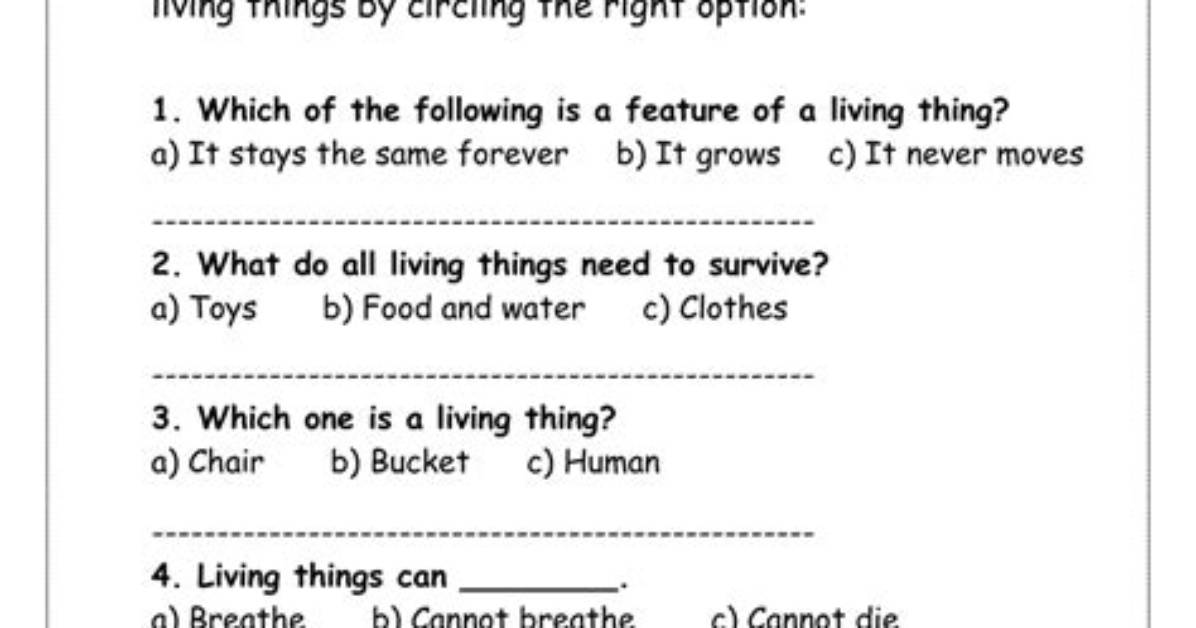 What Are Living Things Answer