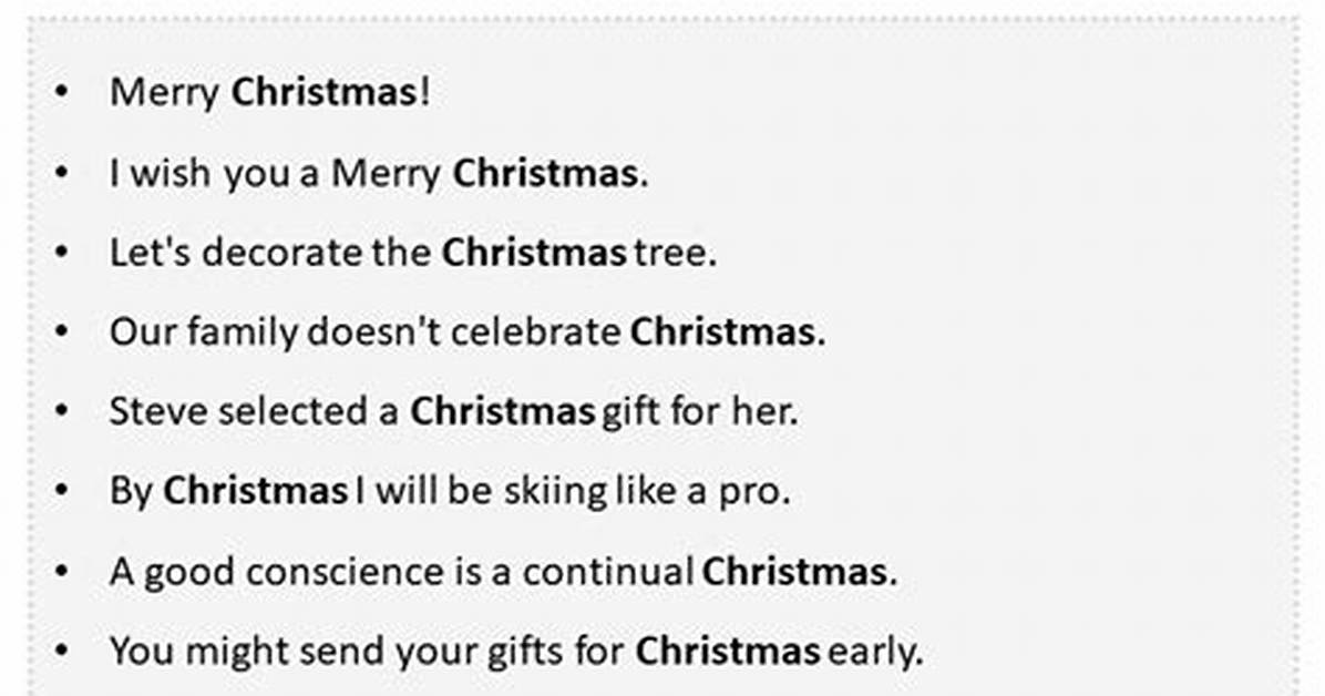 What Are Some Christmas Sentences?