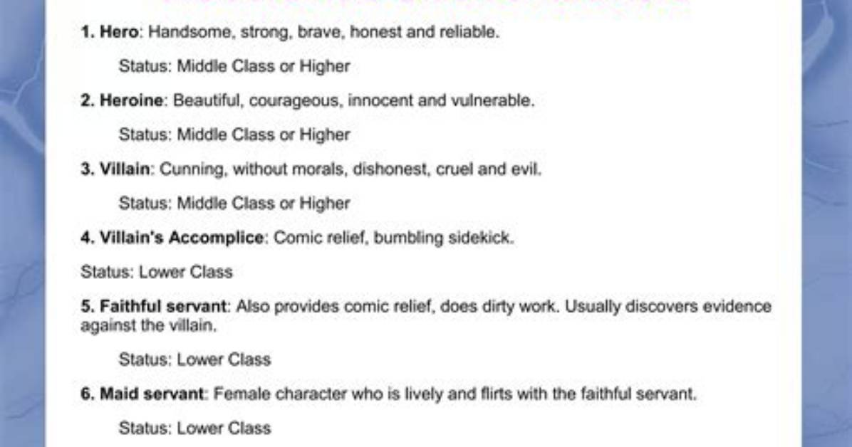 What Are Stock Characters in Melodrama?
