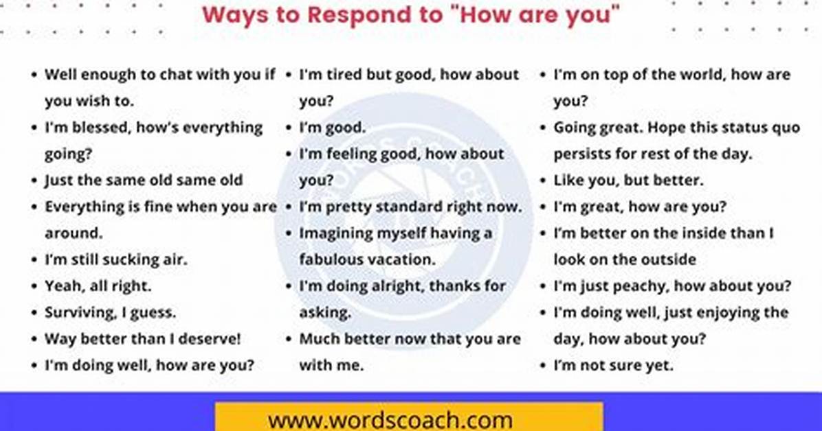 What Do You Reply to How You Doing?