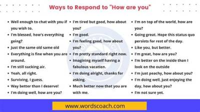 What Do You Reply to How You Doing?