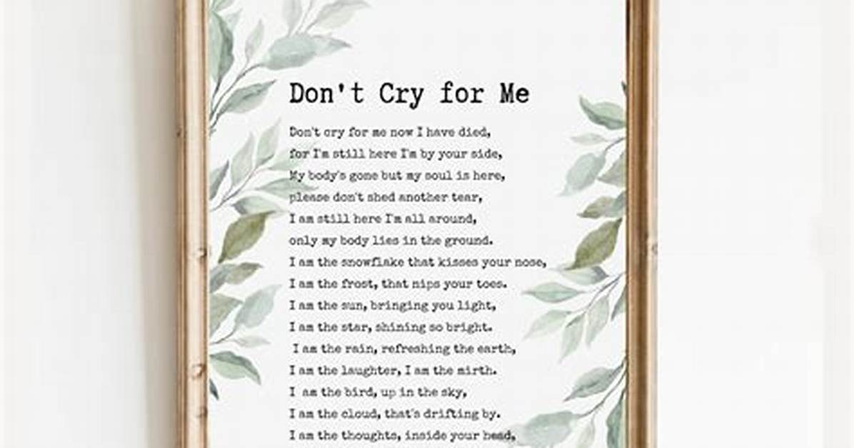 What Does Don't Cry for Me Mean?