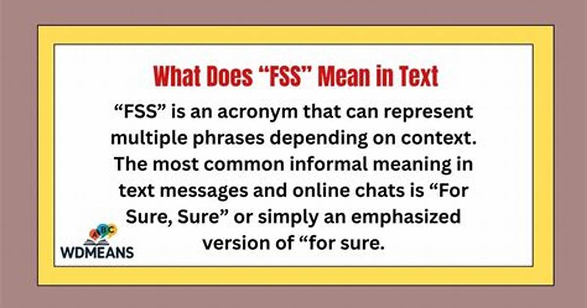 What Does Fss Mean in Text? a Comprehensive Guide to Understanding Fss