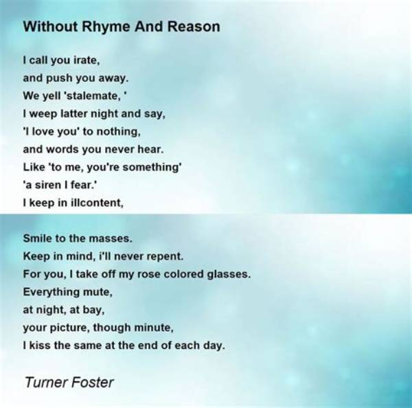 What Does No Rhyme No Reason Mean?