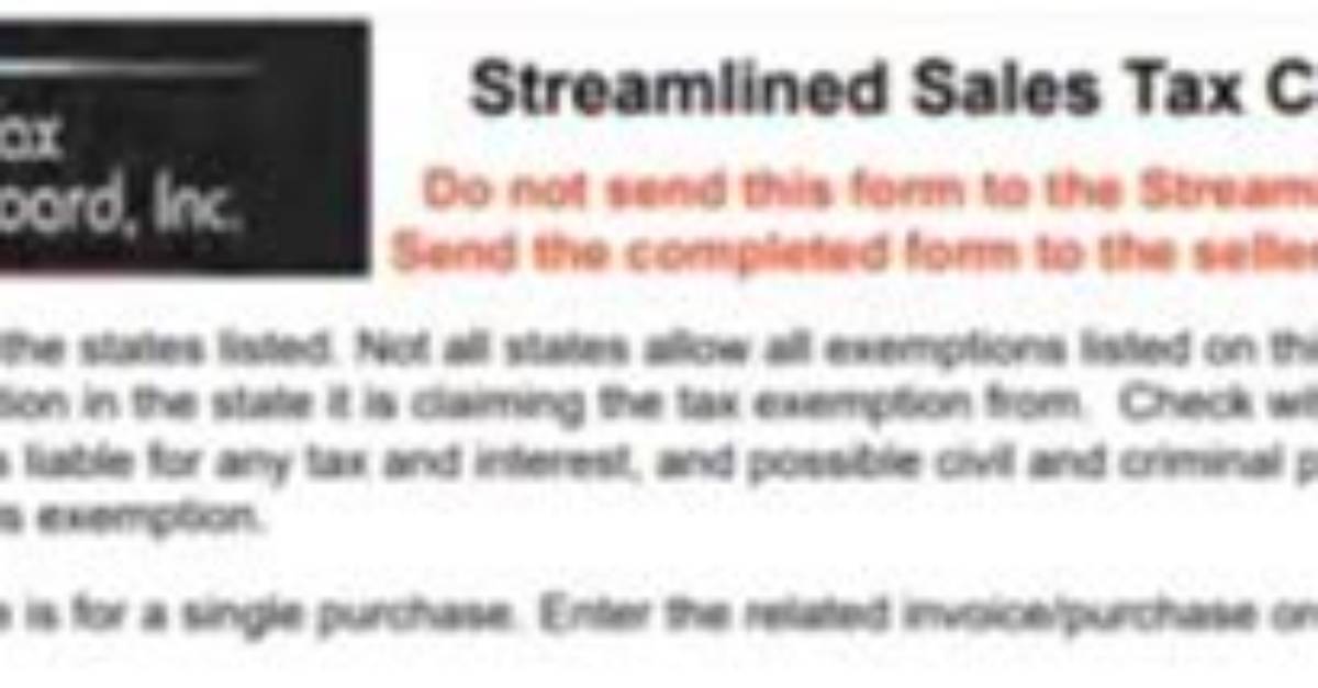 What Does Streamlined Mean for Tax Exempt?