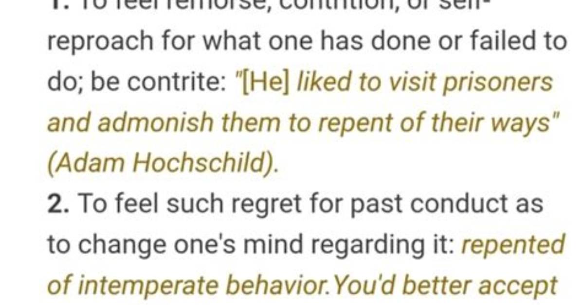 What Does the Word Repent Mean?