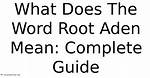 What Does the Word Rident Mean?