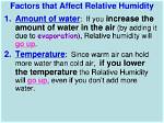 What Factors Affect Relative Humidity
