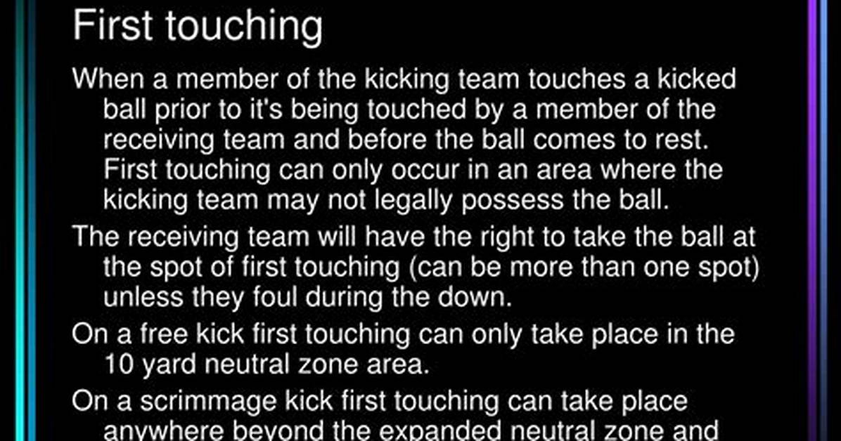 What Happens When the Kicking Team Touches the Ball?