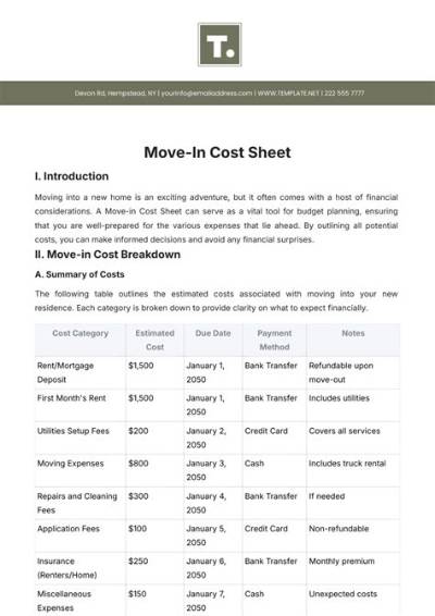 What Is a Common Move in Cost for an Apartment?
