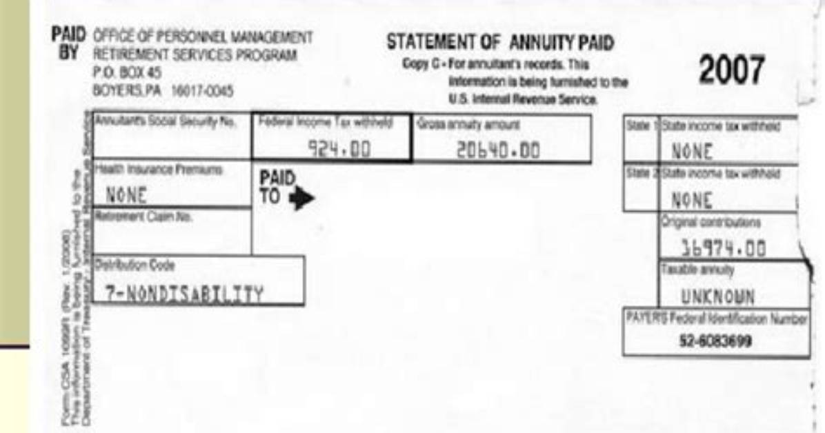 What Is a Csa Form 1099-R?