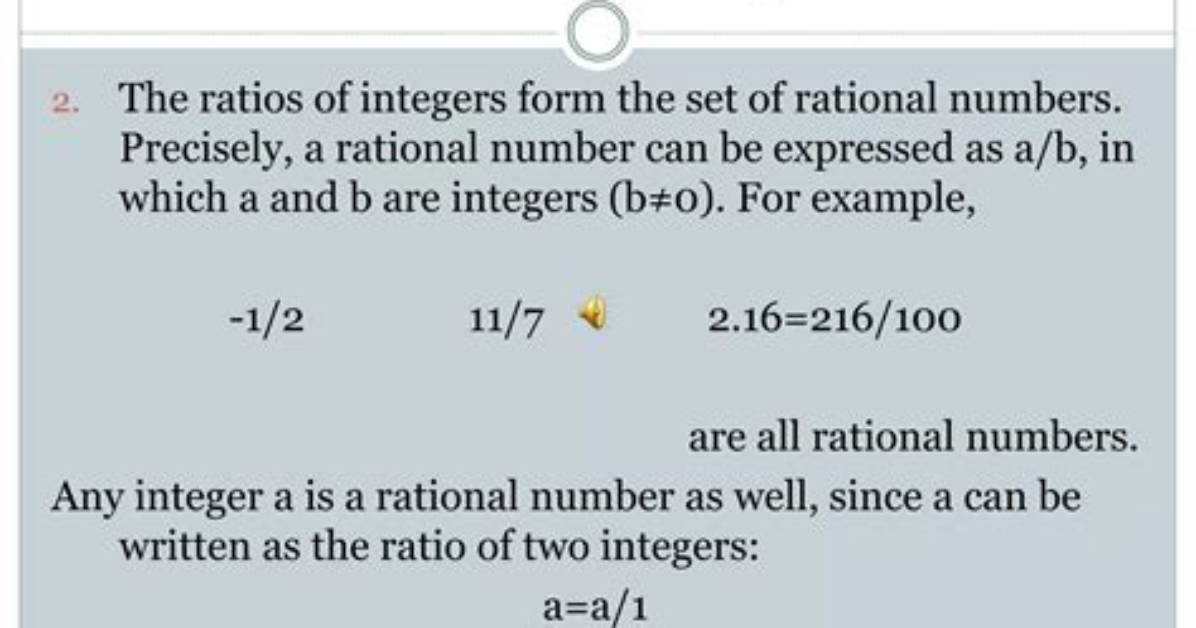 What Is a Ratio of an Integer?