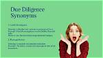 What Is a Synonym for Due Diligence?