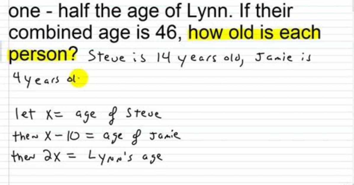 What Is Age Word Problem?