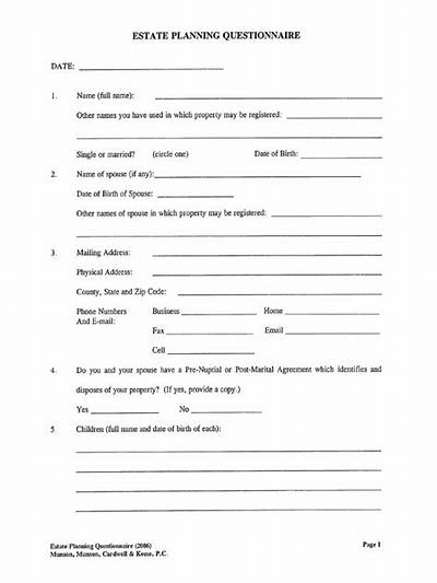 What Is an Estate Planning Questionnaire?