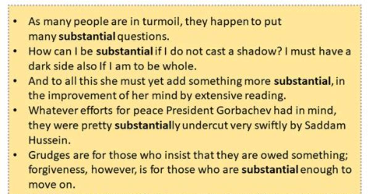 What Is an Example of Substantial?