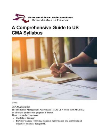 What Is Cma Syllabus?