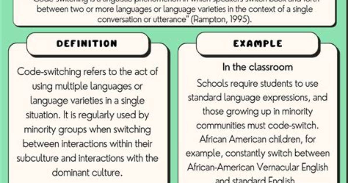 What Is Code Switching Example?