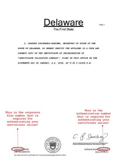 What Is Corporation Number Delaware?