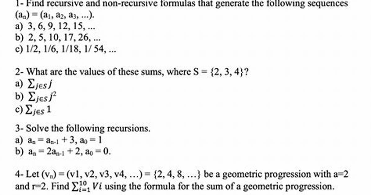 What Is Non Recursive Sequence?