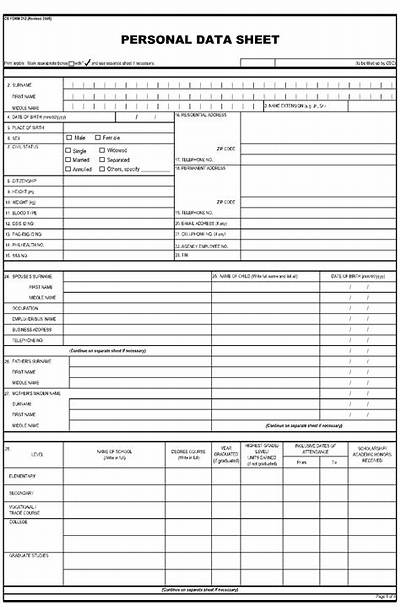 What Is Personal Data Sheet in Research?
