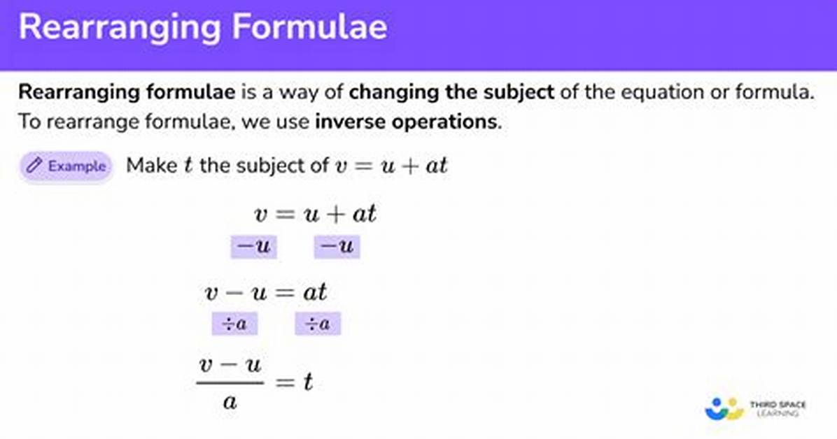 What Is Rearranging Formula?