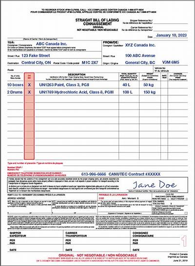 What Is Required on a Shipping Paper for a Hazardous Material?