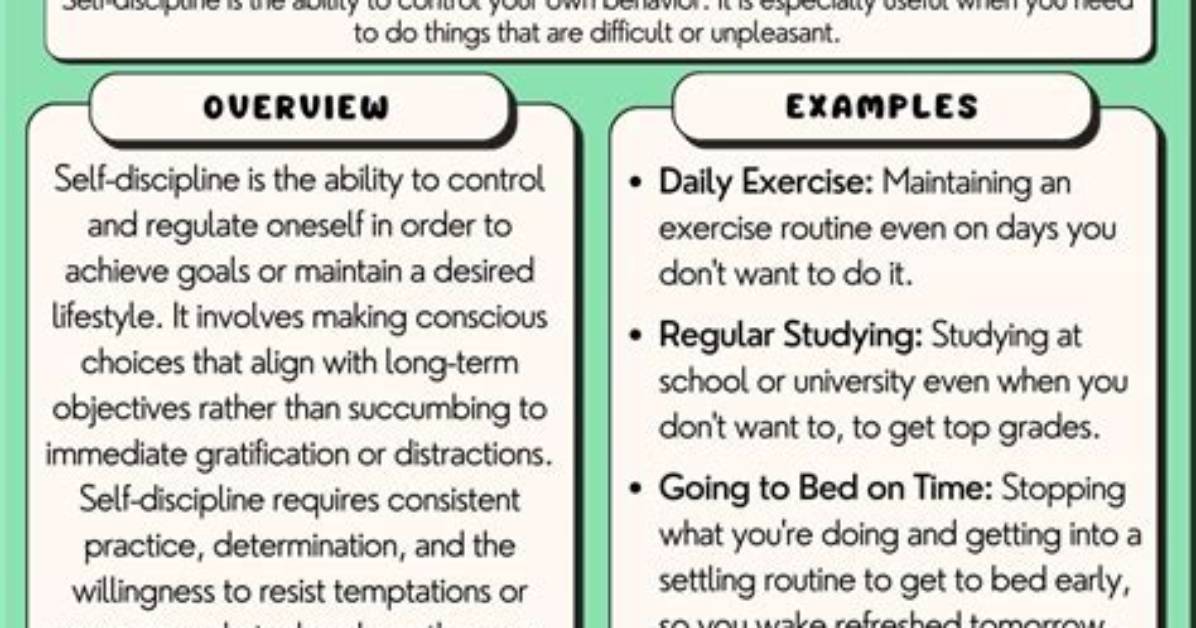 What Is Self Discipline Examples?