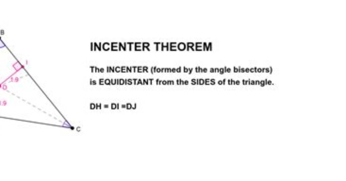What Is the Incenter Theorem?