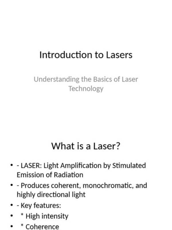 What Is the Introduction of Laser?