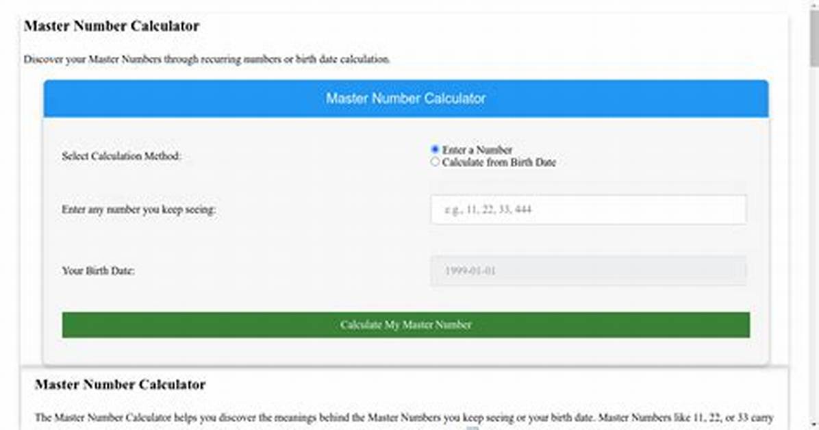 What Is the Master Number?