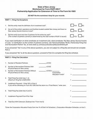 What Is the Nj Partnership Filing Fee?