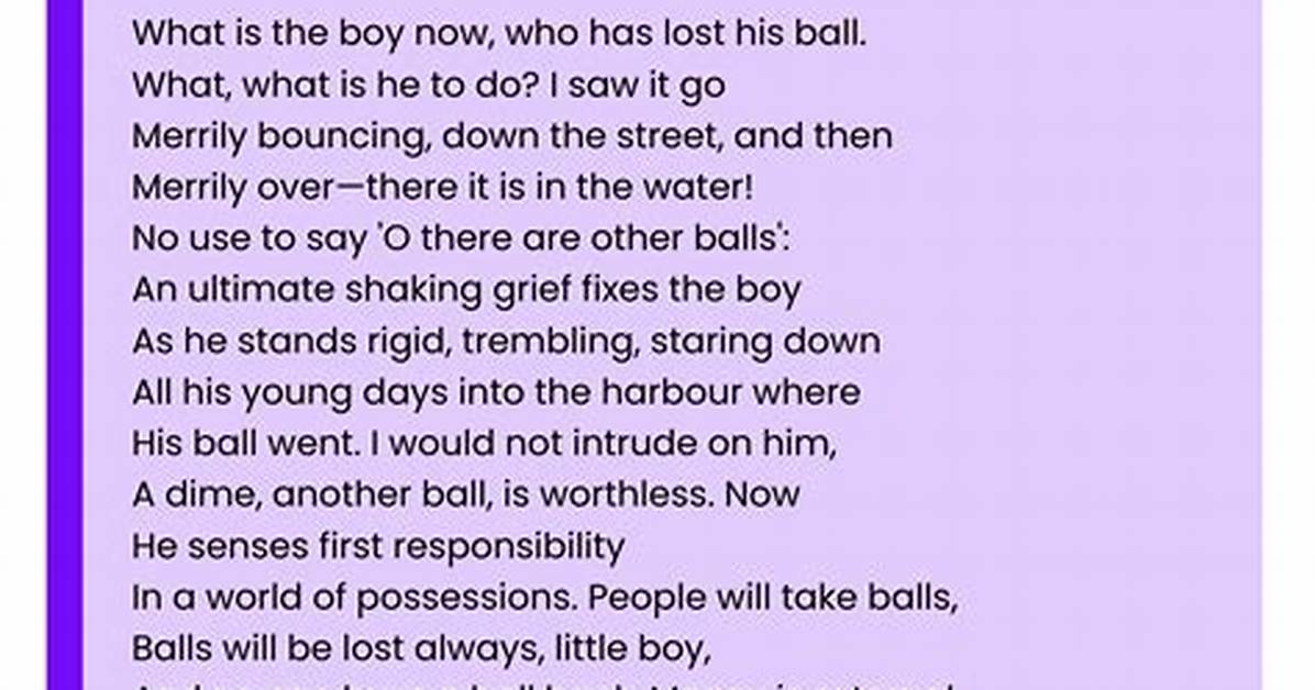 What Is the Poem the Ball Poem About?