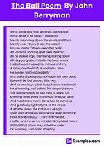 What Is the Poem the Ball Poem About?