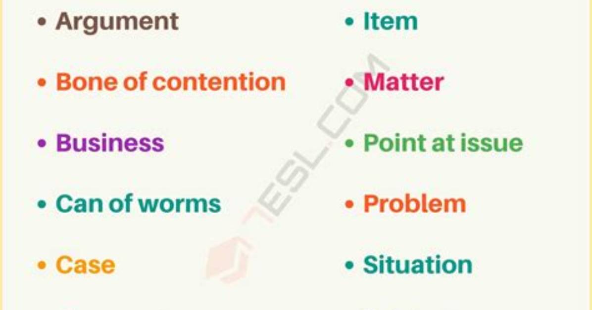 What Is the Synonym of Issue?