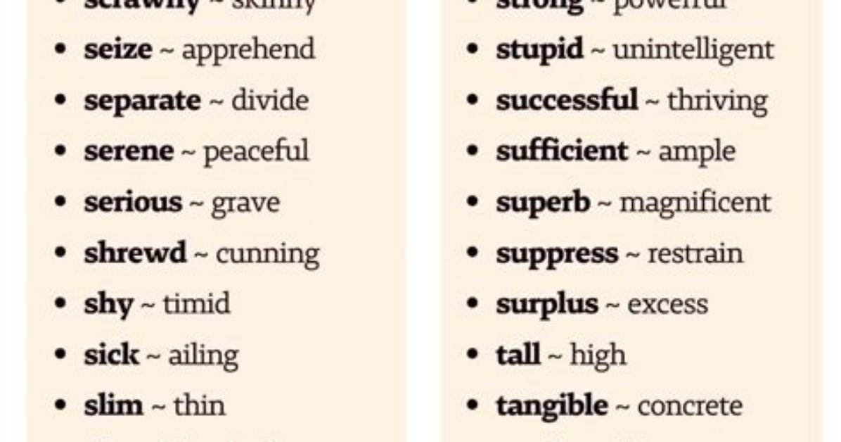 What Is the Synonym of Slim?