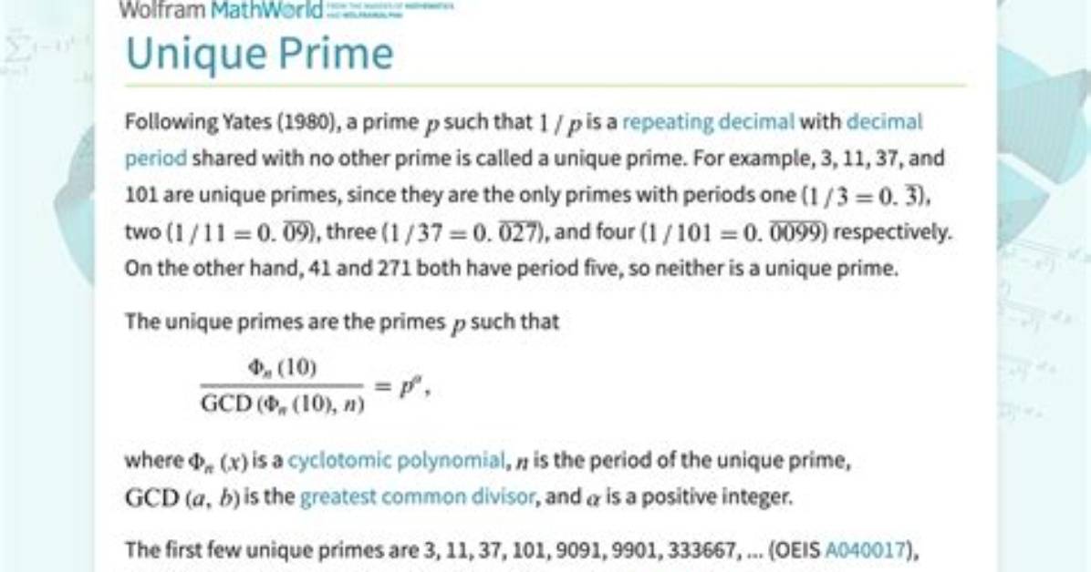What Is Unique About Prime Numbers?