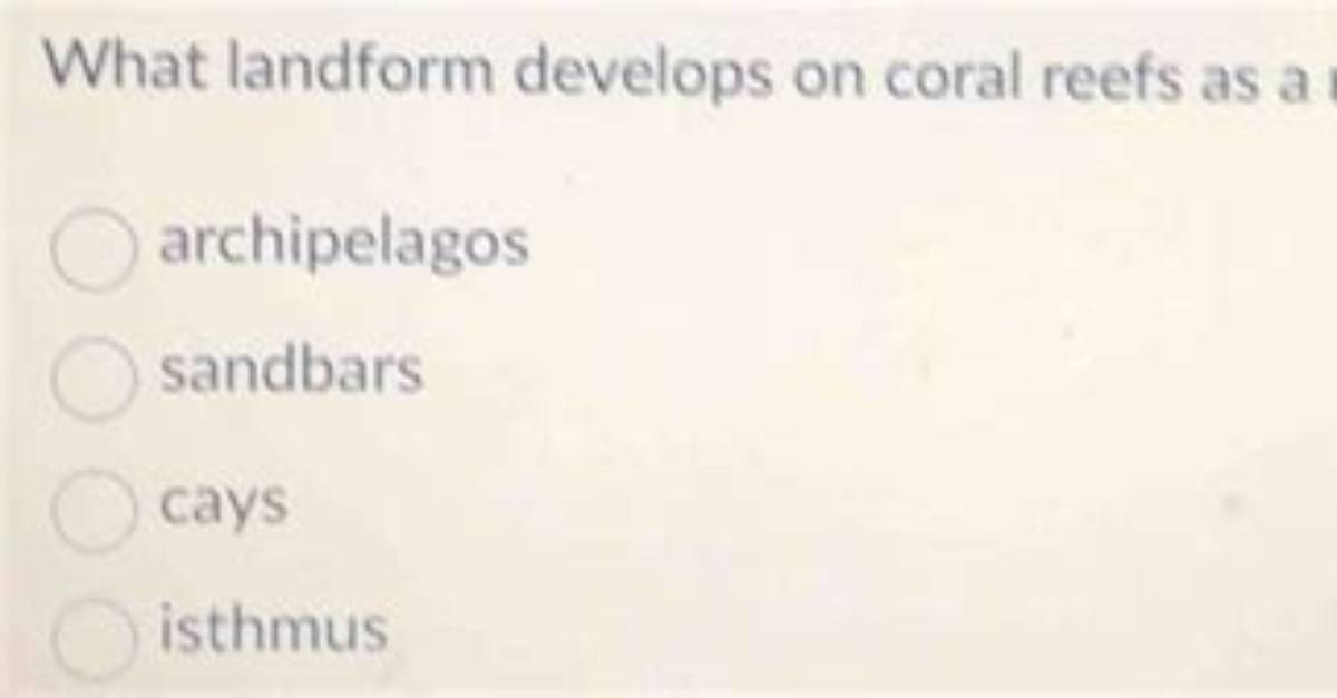 What Landform Develops on Coral Reefs as a Result of Wave Action?