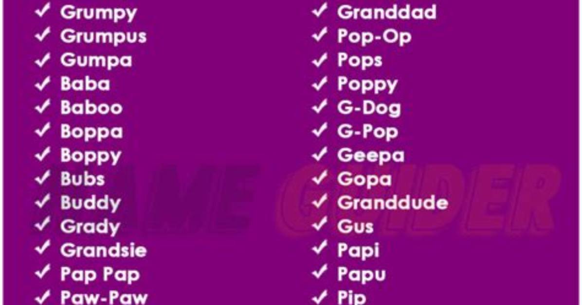 What Other Names Can You Call Grandpa?