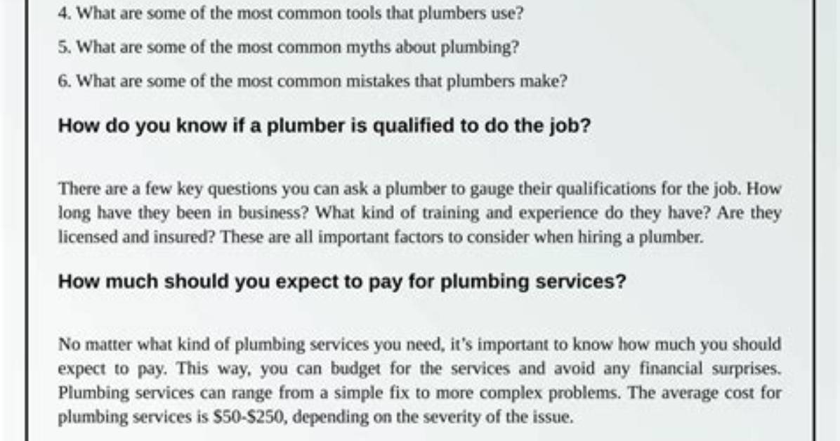 What Questions Should I Ask a Plumber?