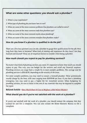 What Questions Should I Ask a Plumber?