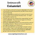What's a Sentence for Columnist?