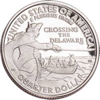 What State Coin Depicts George Washington Crossing the Delaware?