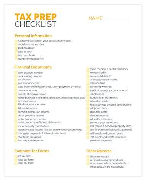 What Tax Forms Do I Need Checklist?